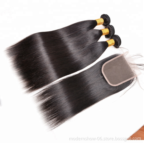 Large Stock Brazilian Virgin Hair Bundles With Closure , Factory Wholesale Price Cuticle Aligned Virgin Hair Different Texture